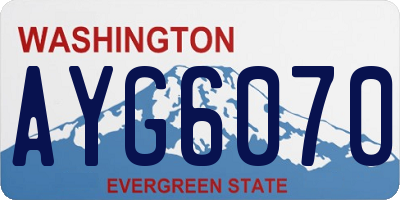 WA license plate AYG6070