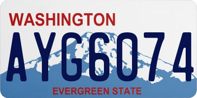 WA license plate AYG6074