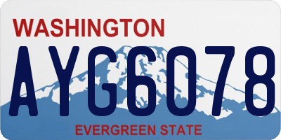 WA license plate AYG6078