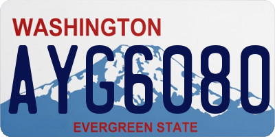 WA license plate AYG6080
