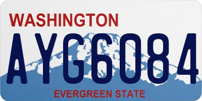 WA license plate AYG6084