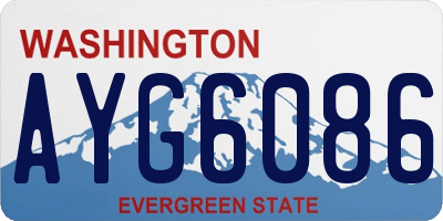 WA license plate AYG6086
