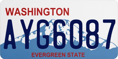 WA license plate AYG6087