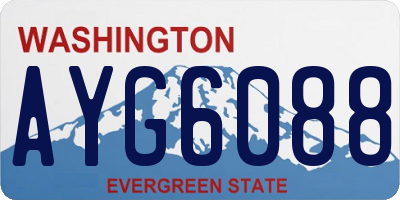 WA license plate AYG6088