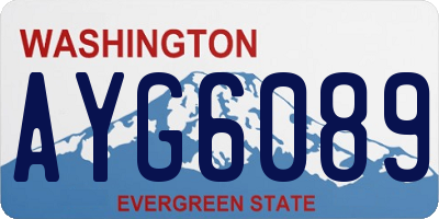 WA license plate AYG6089