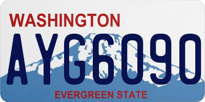 WA license plate AYG6090
