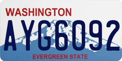 WA license plate AYG6092