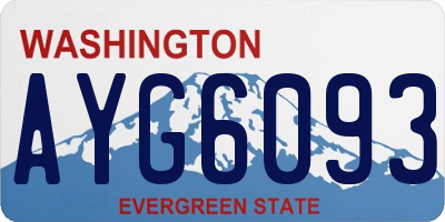 WA license plate AYG6093