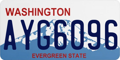 WA license plate AYG6096