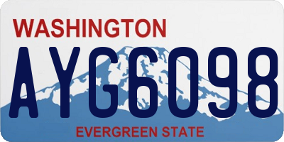 WA license plate AYG6098