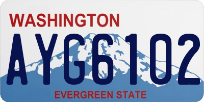 WA license plate AYG6102