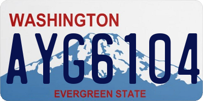 WA license plate AYG6104