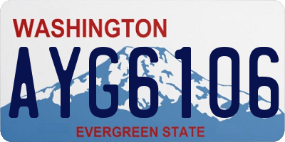 WA license plate AYG6106