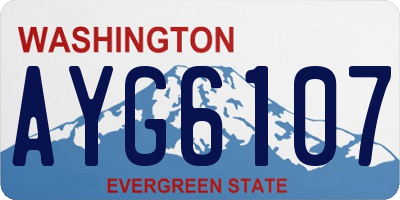 WA license plate AYG6107
