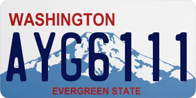 WA license plate AYG6111