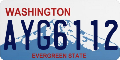WA license plate AYG6112