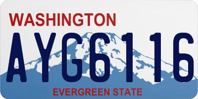 WA license plate AYG6116