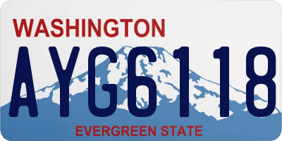 WA license plate AYG6118