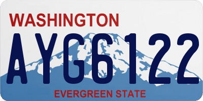 WA license plate AYG6122