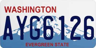WA license plate AYG6126