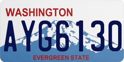 WA license plate AYG6130