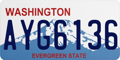 WA license plate AYG6136