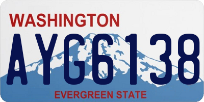 WA license plate AYG6138