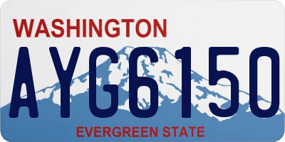 WA license plate AYG6150