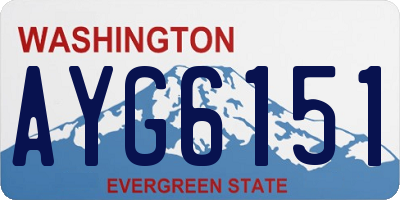 WA license plate AYG6151