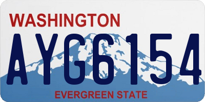 WA license plate AYG6154