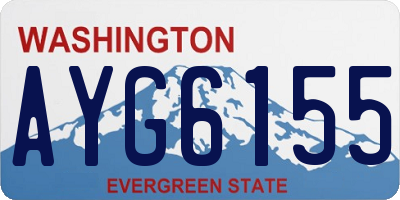 WA license plate AYG6155