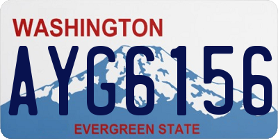 WA license plate AYG6156