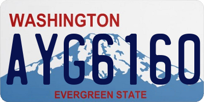 WA license plate AYG6160