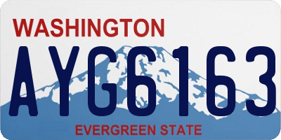 WA license plate AYG6163