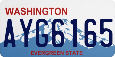 WA license plate AYG6165