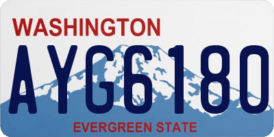 WA license plate AYG6180