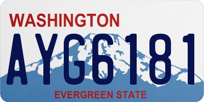 WA license plate AYG6181