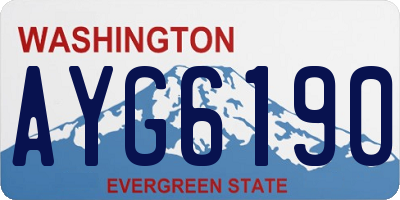 WA license plate AYG6190