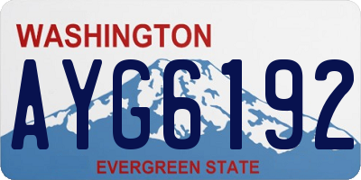 WA license plate AYG6192