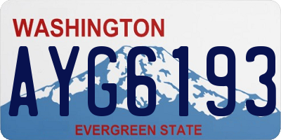 WA license plate AYG6193