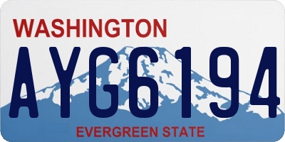 WA license plate AYG6194