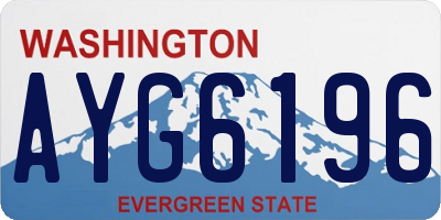 WA license plate AYG6196