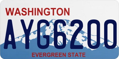 WA license plate AYG6200