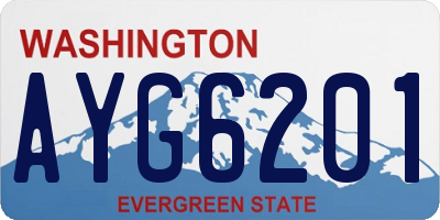 WA license plate AYG6201