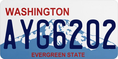 WA license plate AYG6202