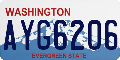 WA license plate AYG6206