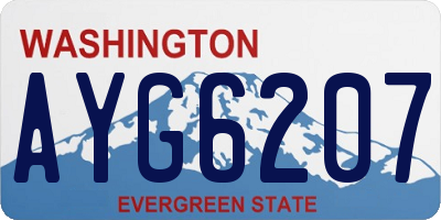 WA license plate AYG6207