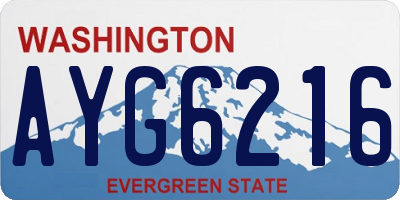 WA license plate AYG6216