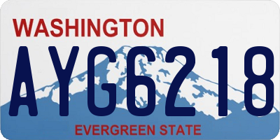 WA license plate AYG6218