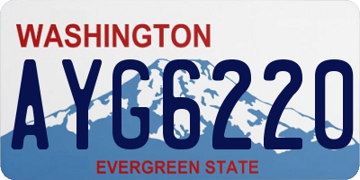 WA license plate AYG6220